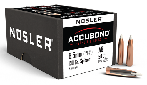 Nosler AccuBond 6.5Creedmoor 130gr Spitzer Point 50/Box