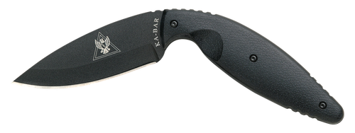Ka-Bar TDI Law Enforcement Large 3.69" Fixed Drop Point Plain Black AUS-8A Stainless Blade Zytel Handle Includes Belt Clip/Sheath
