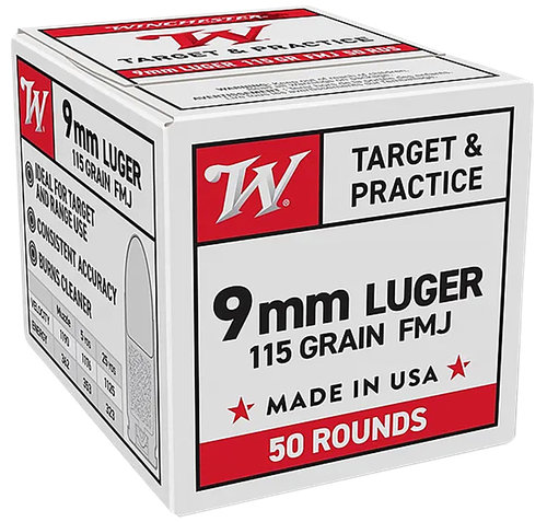 Winchester Ammo 9mmLuger 115gr Full Metal Jacket 50 Per Box/20 Case