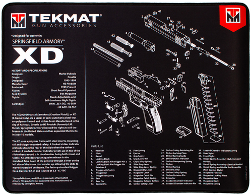 Beck TEK Llc TekMat Springfield Armory XD Ultra 20 Cleaning Mat Black/White - TEKR20XD