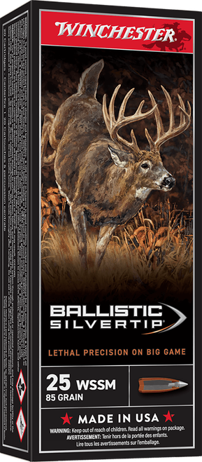 Winchester Ballistic Silvertip 25WSSM 85gr Fragmenting Polymer Tip 20 Rounds - SBST25WSS