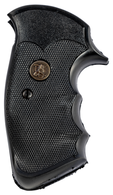 Pachmayr Gripper Professional Grip Checkered Black Rubber with Finger Grooves for S&W K/L Frame Square Butt