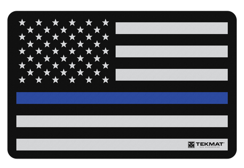 Beck Tek Llc TekMat Police Support Cleaning Mat Black/White/Blue Rubber 11"x17" Line Flag