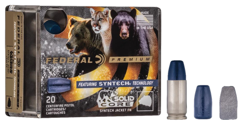 Federal Premium 357Mag 180gr Solid Core Synthetic Flat Nose 20 Per Box/10 Case