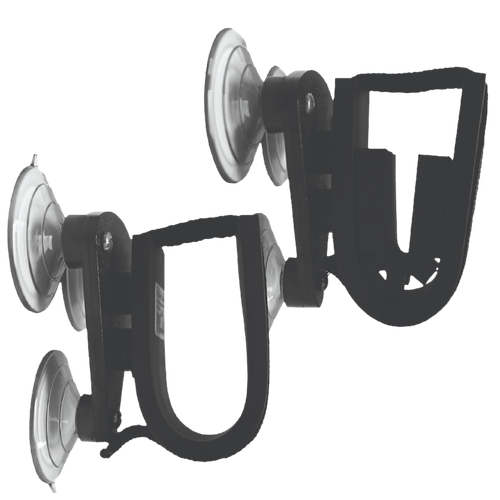 Rugged Gear Suction Cup Gun Holder Black Metal