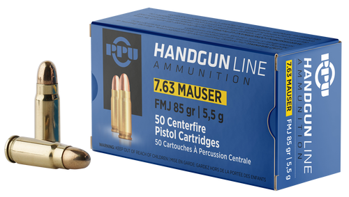 PPU Handgun 7.63mmMauser 85gr Full Metal Jacket