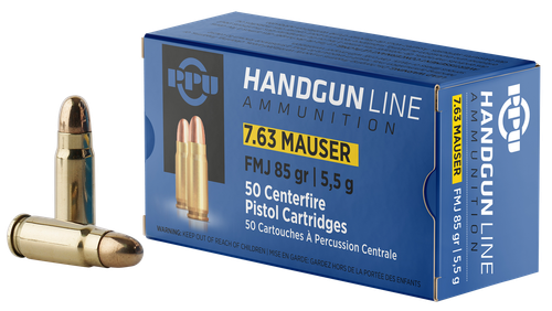 PPU Handgun 7.63mmMauser 85gr Full Metal Jacket