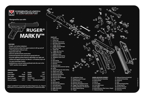 TekMat Ruger Mark IV Cleaning Mat Black/White