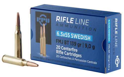 PPU Metric Rifle 6.5x55Swedish 139gr Full Metal