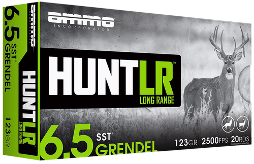 Ammo Inc Hunt Long Range Super Shock Tip 6.5 Grendel Ammo 123gr 20 Rounds - 65GR123SSTA20