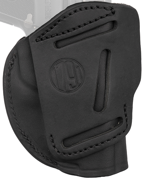 1791 Gunleather 4-Way IWB/OWB 01 Stealth Black Leather Belt Clip Fits 3-4" Barrel 1911 Left Hand