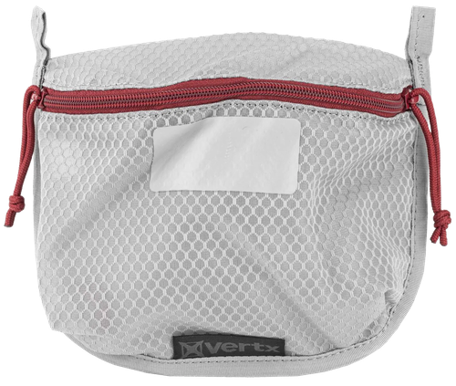 Vertx Overflow Pouch Medium Size Nylon with Mesh & Red Accents YKK Zipper Durable Hook Back Panel 5" W x 7.25" H Dimensions