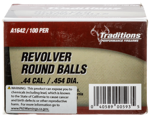 Traditions Revolver 44Cal Lead Ball 140gr 100/Box