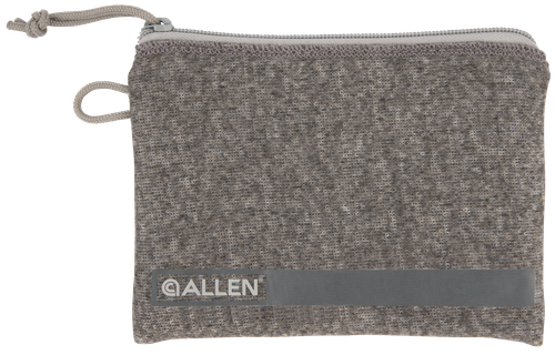 Allen Pistol Pouch Gray Polyester w/Lockable Zippers ID Label & Fleece Lining Holds Compact Size Handgun 5" L x 7" Interior Dimensions