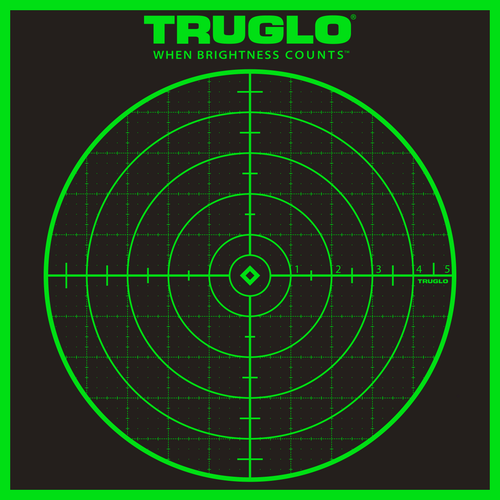 TruGlo Tru-See Grid Self-Adhesive Heavy Paper Black/Green 12"x12" Bullseye 6 Pack