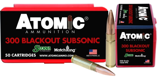 Atomic 300 Blackout Ammo 220gr HPBT Subsonic 50 Rounds - 00465
