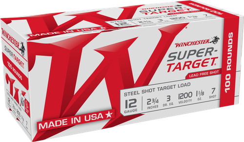 Winchester Super-Target 12 Gauge Ammo 2-3/4" 1-1/8oz #7 200 Rounds - TRGT12S7VP