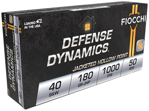 Fiocchi Defense Dynamics 40 S&W Ammo 180gr JHP 50 Rounds - 40SWE