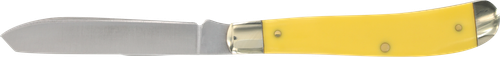 Old Timer Gunstock Trapper 3" Plain Stainless Steel Blade Yellow