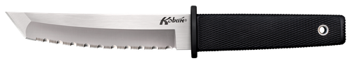 Cold Steel Kobun 5.50" Fixed Tanto Serrated AUS-8A Stainless Blade/Black Checkered Kray-Ex Handle Includes Sheath