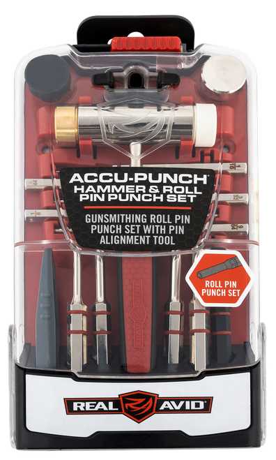 Real Avid Accu-Punch Hammer & Roll Pin Set Black/Red Steel Rubber Handle