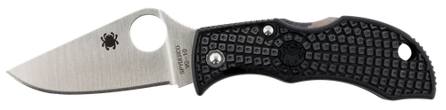 Spyderco Manbug 1.95" Folding Plain Stonewashed VG-10 Blade Black FRN Handle - MBKP