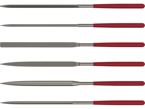 Birchwood Casey Gunsmithing File Set Red/Silver Carbon