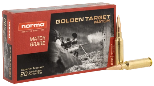 Norma Dedicated Precision Golden Target 6.5 Creedmoor Ammo 143gr BTHP 20 Rounds - 10166522
