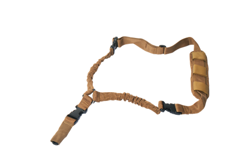 Rukx Gear Tactical Single Point Sling Tan Nylon Adjustable Bungee - ATICT1PST