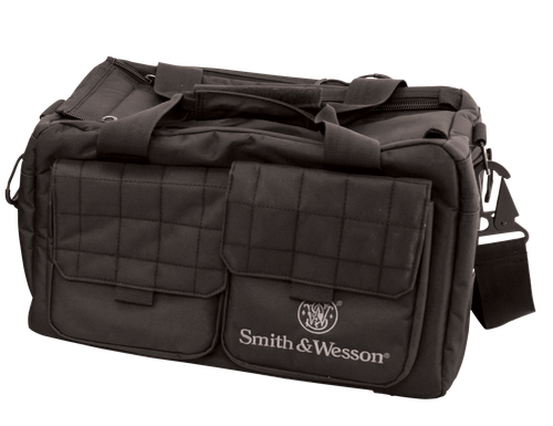 M&P Accessories Recruit Black Nylon Two Interior Pockets & Mag Pouches Large Exterior Rubber Foot Skids Includes Padded Carrying Strap