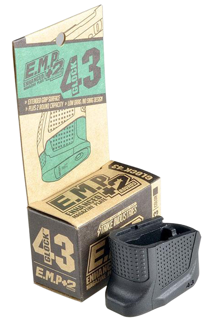 Strike Enhanced Magazine Plate & Extra Gripping Surface for Glock 43 Magazines - EMPG43B