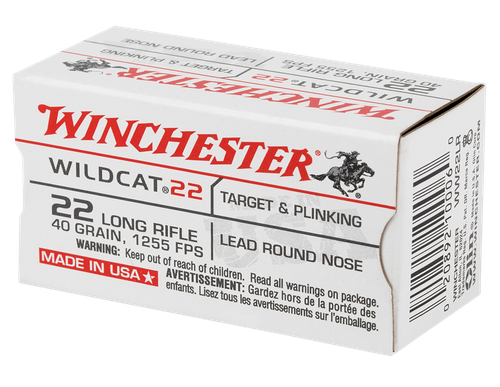 Winchester USA Wildcat Lead Nose Sold by the 22 LR Ammo 40gr LRN 5000 Rounds - USA22LR