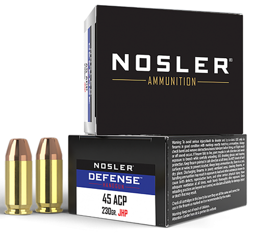 Nosler Defense Performance 45 ACP Ammo 230gr Bonded JHP 20 Rounds - 39645