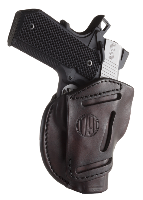 1791 Gunleather 3-Way IWB/OWB Size 01 Signature Brown Leather Belt Loop Fits 1911 3-4" Ambidextrous Hand