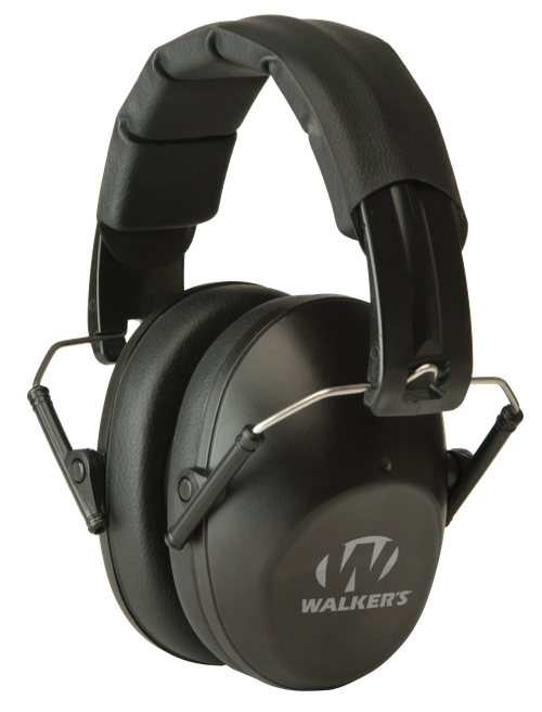 Walkers Game Ear Pro Low Profile Folding Passive Muff 22 dB Over the Head Black Polymer