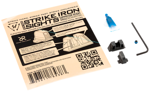 Strike Industries Iron Sights Black/Blank Front Sight Rear Sig Sauer P320 with Dovetail Suppressor Height