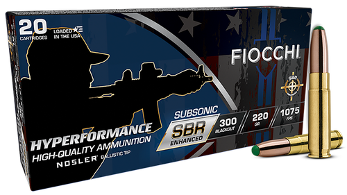 Fiocchi Hyperformance 300Blackout 220gr Nosler BT 20