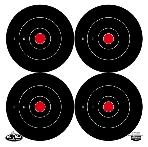 Birchwood Casey Dirty Bird 5.50" Bullseye Tagboard Hanging Black/White 12 Pack