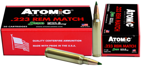 Atomic Match 223 Rem Ammo 77gr Tipped MatchKing 20 Rounds - 00459