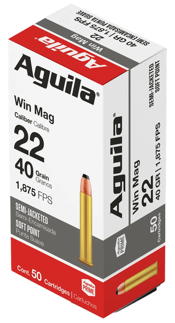 Aguila Semi 22 WMR Ammo 40gr JSP 50 Rounds - 1B222401