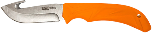 AccuSharp Gut Hook 3.50" Fixed Plain Blade/Blaze Orange Handle - 729C