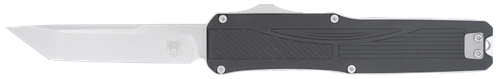 CobraTec Knives Legend EDC 3.13" OTF Plain Stonewashed VG-10 Stainless Blade 4.75" Black Textured Aluminum Handle