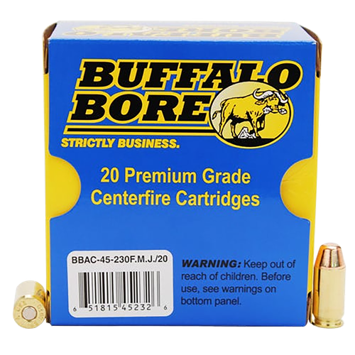 Buffalo Bore Personal Defense Strictly 45 ACP Ammo 230gr FMJ FN 20 Rounds - 45230FMJ20