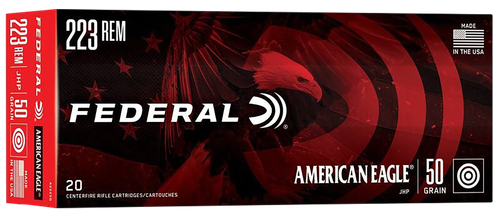 Federal American Eagle Varmint & Predator 223Rem 50gr Jacketed Hollow Point 20 Per Box/25 Case