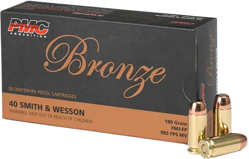 PMC Bronze 40S&W 180gr Full Metal Jacket Flat Point 50 Per Box/20 Case