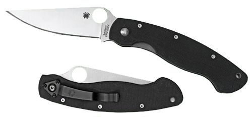 Spyderco Military 4" Folding Modified Clip Point Plain CPM S30V Stainless Steel Blade/G10 Black Handle