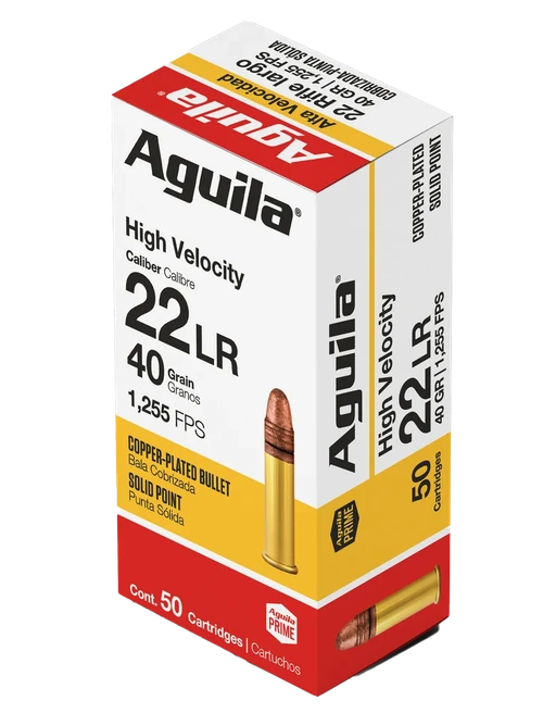 Aguila Super Extra High Velocity Copper Plated Solid 22 LR Ammo 40gr 50 Rounds - 1B220328