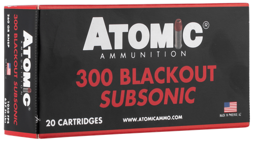 Atomic Nose Boat Tail 300 Blackout Ammo 260gr SP Subsonic 20 Rounds - 00478