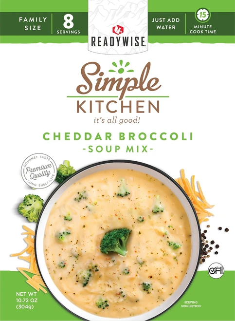 Readywise Simple Kitchen Cheddar Broccoli Soup 8 Servings Per Pouch 6 Case - RWSK05060