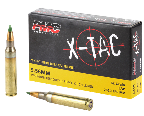 PMC X-Tac 5.56x45mmNATO 62gr Light Armor Piercing 20 Per Box/50 Case